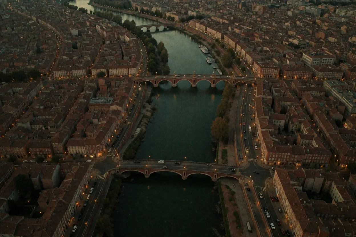 Vue nocturne de Toulouse